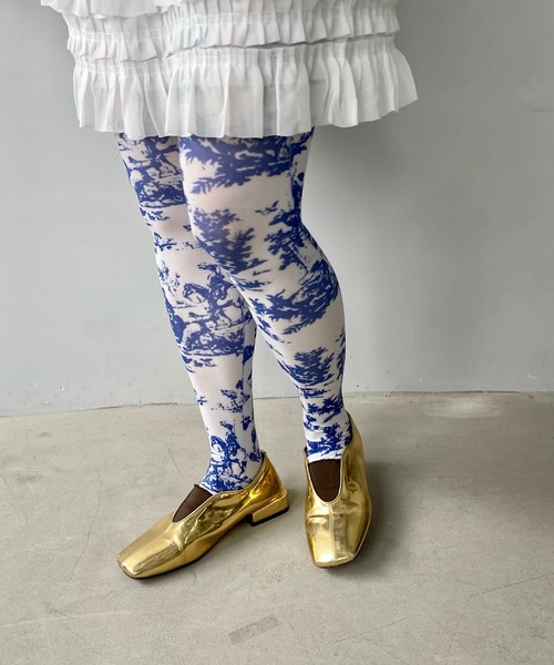 SANSeLF（サンセルフ）の「アートデザインタイツ【SANSeLF】sana24s001（タイツ/ストッキング・レディース・ピンク系その他/ブラック系その他/マルチ/ブルー系その他・FREE）」の3枚目の写真