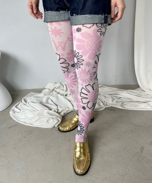 SANSeLF（サンセルフ）の「アートデザインタイツ【SANSeLF】sana24s001（タイツ/ストッキング・レディース・ピンク系その他/ブラック系その他/マルチ/ブルー系その他・FREE）」の4枚目の写真