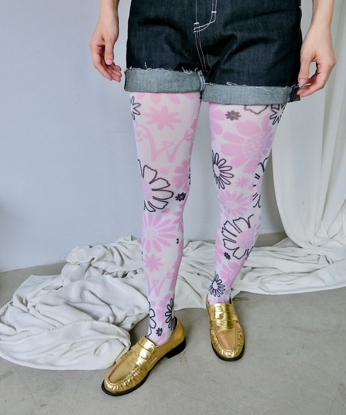 SANSeLF（サンセルフ）の「アートデザインタイツ【SANSeLF】sana24s001（タイツ/ストッキング・レディース・ピンク系その他/ブラック系その他/マルチ/ブルー系その他・FREE）」の11枚目の写真