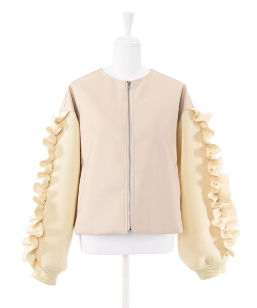 Narcissus(ナルシス)の「【Narcissus】フリルレザーブルゾン(ブルゾン・レディース・ブラック/ベージュ・FREE)」の11枚目の写真