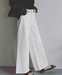 【woadblue × エディター坪田あさみ】WIDE PANTS(ホワイト)