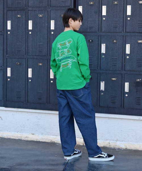 GLAZOS（グラソス）の「バックスケートプリント長袖Tシャツ（Tシャツ/カットソー・キッズ・ホワイト/グリーン/ネイビー・140cm/150cm/160cm/170cm）」の4枚目の写真