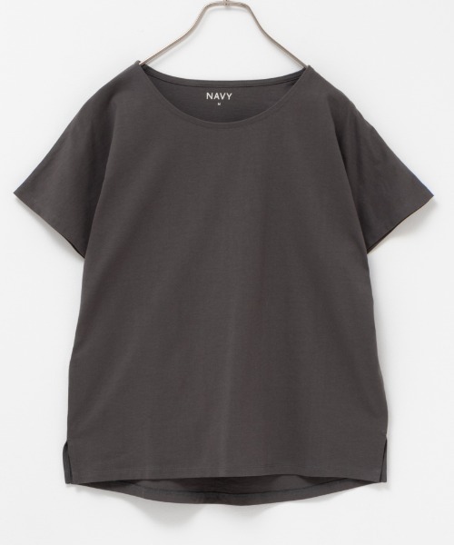 NAVY（ネイビー）の「NAVY 抗菌・UVカット・紫外線対策 ベーシックドルマンTシャツ（Tシャツ/カットソー・レディース・チャコールグレー/ブルーグリーン/ホワイト/ピンク・L/M/S/XL）」の12枚目の写真