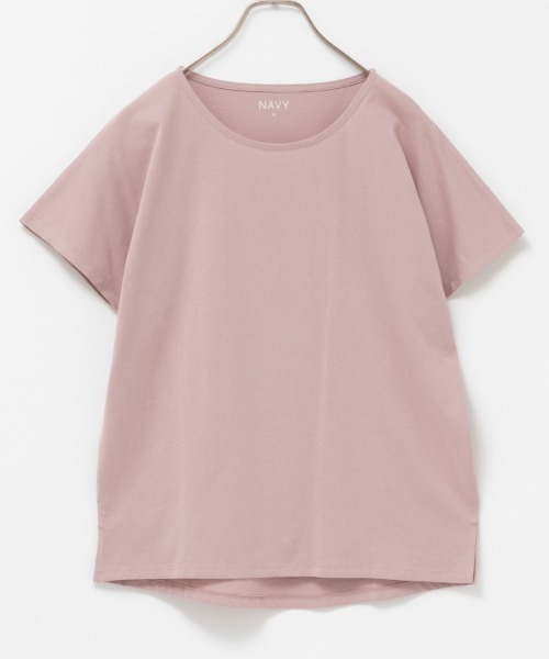NAVY（ネイビー）の「NAVY 抗菌・UVカット・紫外線対策 ベーシックドルマンTシャツ（Tシャツ/カットソー・レディース・チャコールグレー/ブルーグリーン/ホワイト/ピンク・L/M/S/XL）」の14枚目の写真