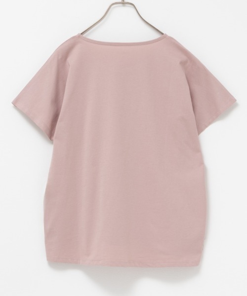 NAVY（ネイビー）の「NAVY 抗菌・UVカット・紫外線対策 ベーシックドルマンTシャツ（Tシャツ/カットソー・レディース・チャコールグレー/ブルーグリーン/ホワイト/ピンク・L/M/S/XL）」の15枚目の写真