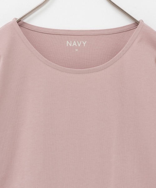 NAVY（ネイビー）の「NAVY 抗菌・UVカット・紫外線対策 ベーシックドルマンTシャツ（Tシャツ/カットソー・レディース・チャコールグレー/ブルーグリーン/ホワイト/ピンク・L/M/S/XL）」の16枚目の写真