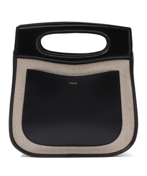 soeur(スール)の「Soeur CHERI レザー×キャンバス ハンドバッグ(ハンドバッグ・レディース・ブラック系その他・FREE)」の1枚目の写真