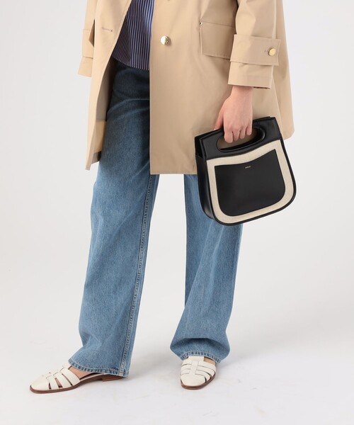 soeur(スール)の「Soeur CHERI レザー×キャンバス ハンドバッグ(ハンドバッグ・レディース・ブラック系その他・FREE)」の2枚目の写真