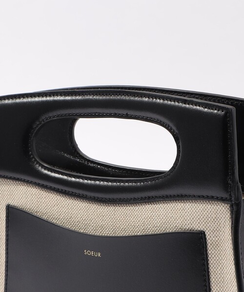 soeur(スール)の「Soeur CHERI レザー×キャンバス ハンドバッグ(ハンドバッグ・レディース・ブラック系その他・FREE)」の6枚目の写真