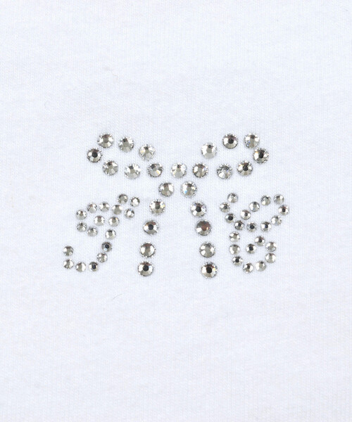 【セール】ラインストーンリボン付きベア天竺半袖Tシャツ(90~140cm)（Tシャツ/カットソー）｜Tartine et Chocolat（タルティーヌエショコラ）