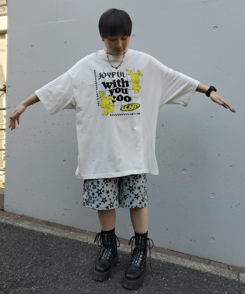 Candy Stripper（キャンディストリッパー）の「WITH YOU TOO BIG BIG Tシャツ（Tシャツ/カットソー・レディース・オフホワイト/ブラック/パープル・2）」の5枚目の写真