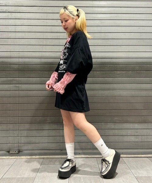 Candy Stripper（キャンディストリッパー）の「WITH YOU TOO BIG BIG Tシャツ（Tシャツ/カットソー・レディース・オフホワイト/ブラック/パープル・2）」の18枚目の写真