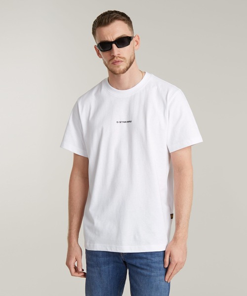 G-STAR（ジースター）の「CENTER CHEST LOGO LOOSE T-SHIRT/ブランドロゴルーズT（Tシャツ/カットソー・メンズ・ホワイト/ダークブラック・X-LARGE/SMALL/MEDIUM/LARGE/X-SMALL）」の3枚目の写真