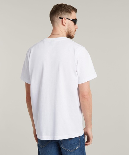 G-STAR（ジースター）の「CENTER CHEST LOGO LOOSE T-SHIRT/ブランドロゴルーズT（Tシャツ/カットソー・メンズ・ホワイト/ダークブラック・X-LARGE/SMALL/MEDIUM/LARGE/X-SMALL）」の4枚目の写真
