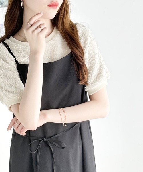 mily bilet(ミウィビレット)の「【mily bilet】上品な可愛さ。テープモール半袖カットソー(Tシャツ/カットソー・レディース・アイボリー/ブラック・MEDIUM/LARGE/SMALL/X-LARGE)」の11枚目の写真