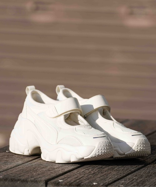 PUMA（プーマ）の「PUMA/プーマ レディース サンダル 厚底 WMS パルサー ウェッジ 398677（サンダル・レディース・ホワイト/ブラック・23.0cm/24.0cm/25.0cm）」の3枚目の写真