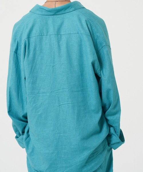 ROUGH TRADE(ラフトレード)の「麻レーヨン 長袖レギュラーカラーシャツ(M1)(シャツ/ブラウス・メンズ・アイボリー/ミント/イエロー/チャコールグレー・X-LARGE/LARGE/MEDIUM)」の9枚目の写真