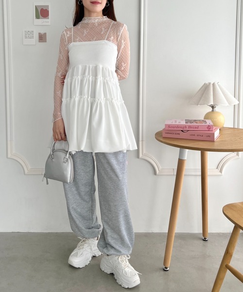 SOLLON.（ソルロン）の「サイドリボンライトスウェットパンツ（スウェットパンツ・レディース・アイボリー/ブラック/グレー/ライトブルー/ピンク・FREE）」の22枚目の写真