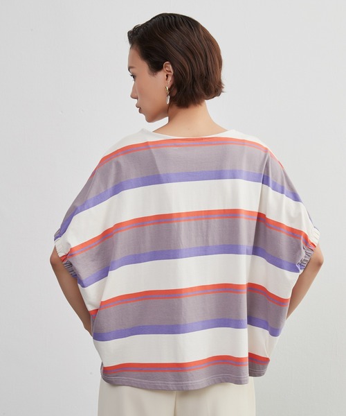 On One's Own(オンワンズオン)の「On One's Own ドルマンスリーブ半袖ボーダーTシャツ(Tシャツ/カットソー・レディース・オリーブ/パープル/ネイビー・FREE)」の20枚目の写真