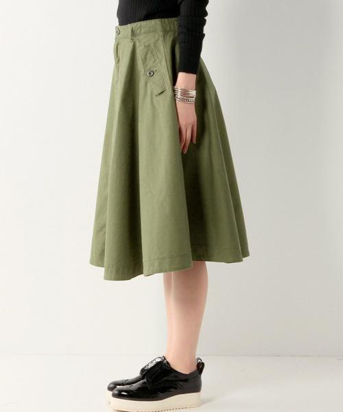 UNITED ARROWS（ユナイテッドアローズ）の「UWMF C/PU MLT フレアスカート◆（スカート・レディース・オリーブ・38/36）」の9枚目の写真