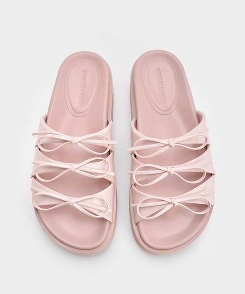 CHARLES & KEITH（チャールズ & キース）の「Dorri ドリー トリプルボウプラットフォームサンダル（サンダル・レディース・ピンク/オフホワイト・22.5cm/25cm/24.5cm/23.5cm/23cm）」の17枚目の写真