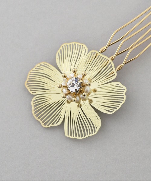 ANEMONE（アネモネ）の「フラワーコーム[2本セット]（その他ヘアアクセサリー・レディース・ゴールド・FREE）」の4枚目の写真