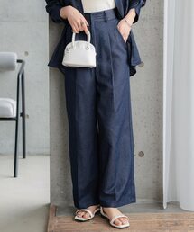 [ 低身長向けサイズ ] タックワイドストレートパンツ