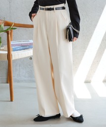 NBB WEEKEND ストレートパンツ ホワイト セール】ライトスルーワイドストレートパンツ（スラックス