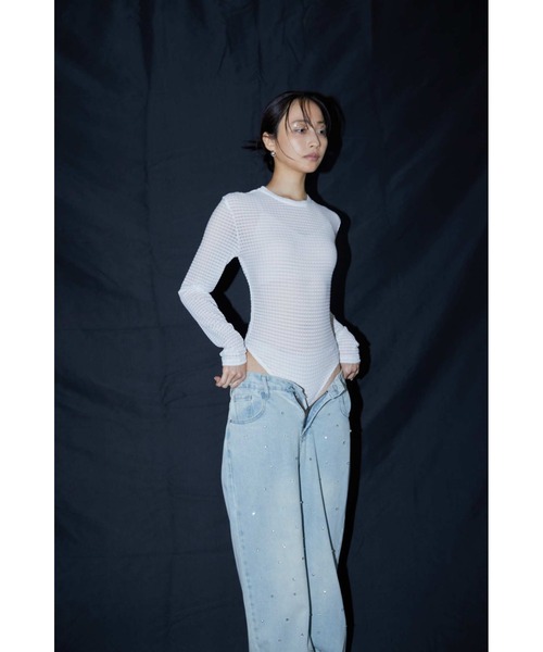 DRWCYS（ドロシーズ）の「ビジューデニム（デニムパンツ・レディース・ライトブルー・SMALL/FREE）」の3枚目の写真