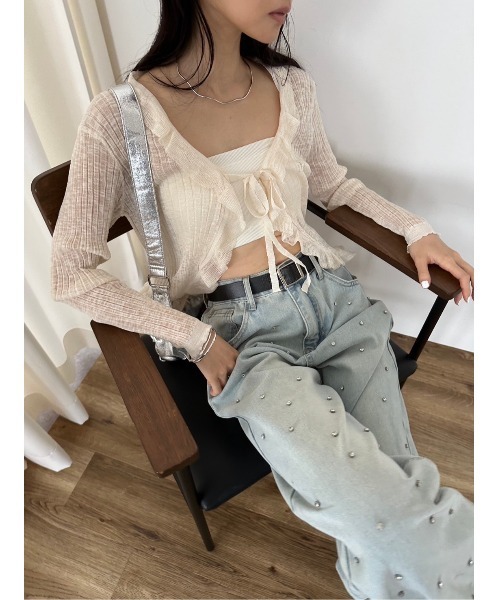 DRWCYS（ドロシーズ）の「ビジューデニム（デニムパンツ・レディース・ライトブルー・SMALL/FREE）」の7枚目の写真