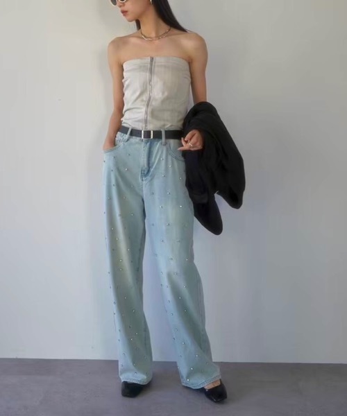 DRWCYS（ドロシーズ）の「ビジューデニム（デニムパンツ・レディース・ライトブルー・SMALL/FREE）」の20枚目の写真