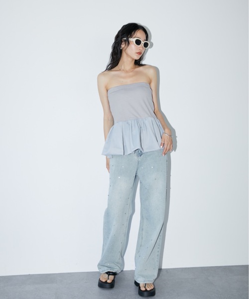 DRWCYS（ドロシーズ）の「ビジューデニム（デニムパンツ・レディース・ライトブルー・SMALL/FREE）」の22枚目の写真