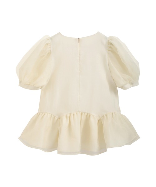 O.S.K（オーエスケー）の「[O.S.K] スクエアネックオーガンジートップス（シャツ/ブラウス・レディース・パープル/ブラック/アイボリー・L/M）」の19枚目の写真