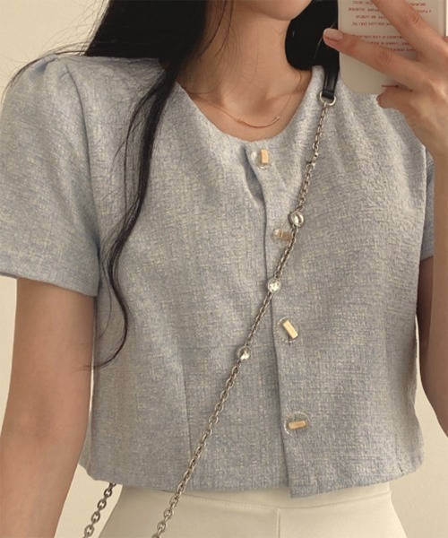 by muni:r（バイ ムニール）の「【お気に入り登録数2万突破！】サマーツイードジャケットブラウス（シャツ/ブラウス・レディース・ブルー/ブラック/アイボリー・FREE）」の10枚目の写真