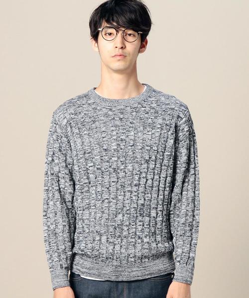 BEAUTY&YOUTH UNITED ARROWS(ビューティーアンドユースユナイテッドアローズ)の「BY ミックス ケーブル クルーネックニット◆(ニット/セーター・メンズ・グレー/ネイビー・MEDIUM/X-LARGE/SMALL/LARGE)」の9枚目の写真