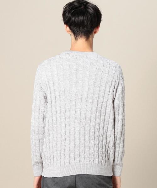 BEAUTY&YOUTH UNITED ARROWS(ビューティーアンドユースユナイテッドアローズ)の「BY ミックス ケーブル クルーネックニット◆(ニット/セーター・メンズ・グレー/ネイビー・MEDIUM/X-LARGE/SMALL/LARGE)」の6枚目の写真