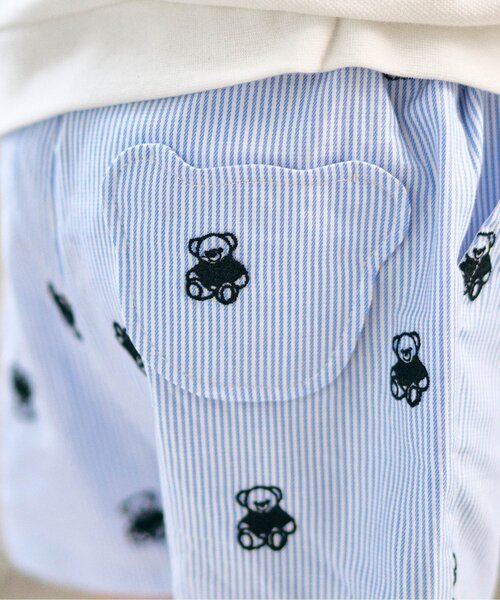 apres les cours（アプレレクール）の「【リンク】tiny bear 総柄刺繍ハーフパンツ（その他パンツ・キッズ・ブラック/ストライプ・120/110/100/90/80）」の11枚目の写真