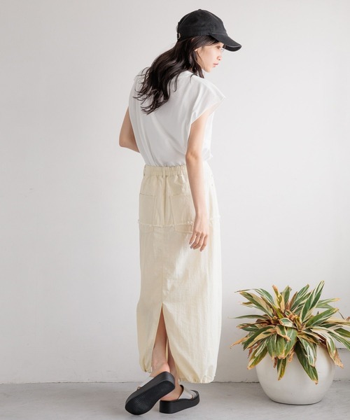 LOWRYS FARM(ローリーズファーム)の「アマオリデニムスカート 111684(デニムスカート・レディース・ブラック/アイボリー・FREE)」の6枚目の写真