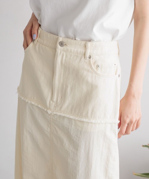 LOWRYS FARM(ローリーズファーム)の「アマオリデニムスカート 111684(デニムスカート・レディース・ブラック/アイボリー・FREE)」の9枚目の写真