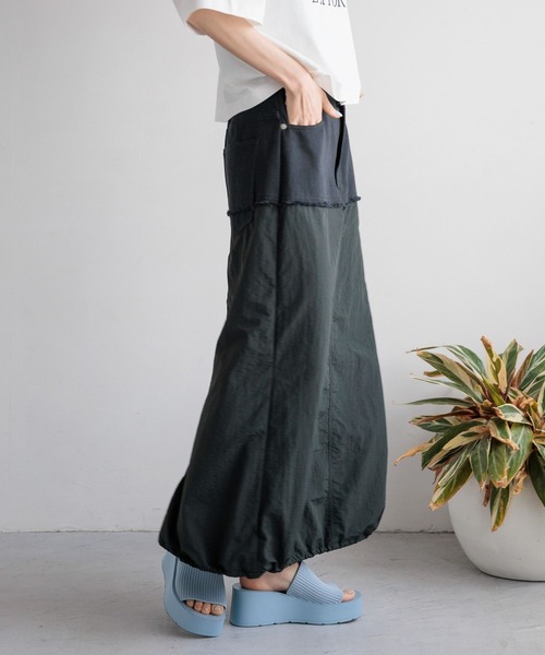 LOWRYS FARM(ローリーズファーム)の「アマオリデニムスカート 111684(デニムスカート・レディース・ブラック/アイボリー・FREE)」の14枚目の写真