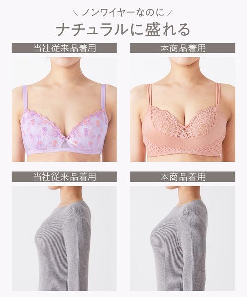 セール】【Tシャツに響きにくい/透けにくい】【ノンワイヤーなのに美胸