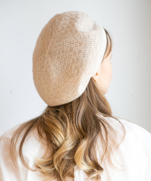 14+（イチヨンプラス）の「国産サーモベレー（ハンチング/ベレー帽・レディース・ブルー/ホワイト/ピンク/イエロー/オレンジ/ベージュ/グレー/チャコールグレー・MEDIUM）」の20枚目の写真