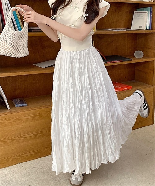 FREE STYLISTS(フリー スタイリスト)の「皺加工フレアマキシ丈スカート(スカート・レディース・ホワイト/ブラック/ピンク/イエロー/ブルー/アイボリー・FREE)」の21枚目の写真