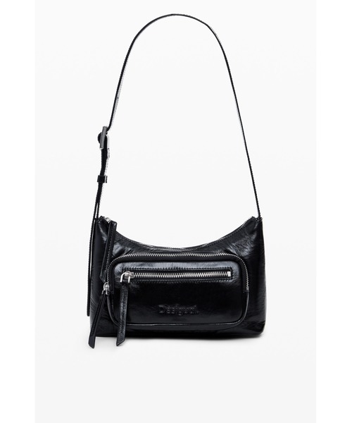 Desigual(デシグアル)の「LEATHER MULTIPOCKETS MEDELL レザーショルダーバッグ(ショルダーバッグ・レディース・グレー/ブラック・FREE)」の2枚目の写真