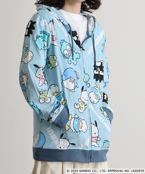 sanrio(サンリオ)の「sanrio サンリオキャラクターズ 総柄ZIPパーカー(パーカー・メンズ・レッド/ホワイト/ピンク/サックスブルー/ライトパープル/ブルーグレー・LL/M/L)」の20枚目の写真