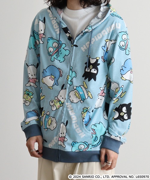 sanrio(サンリオ)の「sanrio サンリオキャラクターズ 総柄ZIPパーカー(パーカー・メンズ・レッド/ホワイト/ピンク/サックスブルー/ライトパープル/ブルーグレー・LL/M/L)」の19枚目の写真