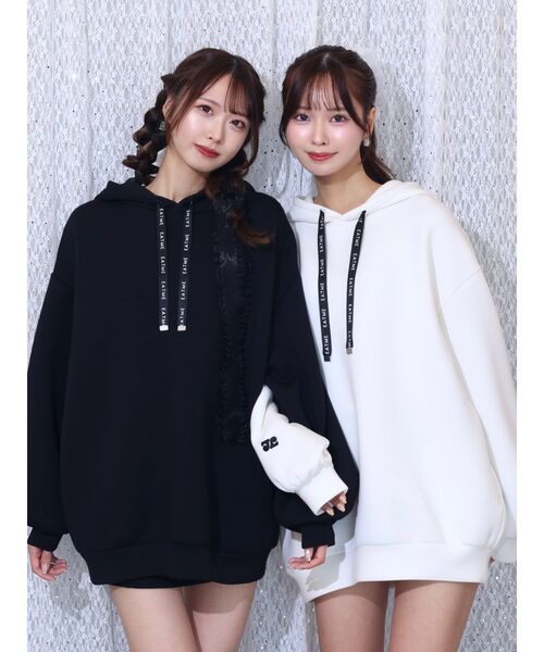 EATME（イートミー）の「【EATME×ENAKO】ロゴ刺しゅうパーカー（パーカー・レディース・オフホワイト/ブラック・FREE）」の10枚目の写真