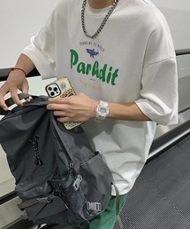 【NOWLE】ビッグシルエット グラフィック フロント プリント 半袖 Tシャツ