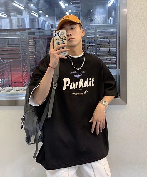 NOWLE（ノウル）の「【NOWLE】ビッグシルエット グラフィック フロント プリント 半袖 Tシャツ（Tシャツ/カットソー・メンズ・ホワイト/ブラック・MEDIUM/LARGE/X-LARGE）」の13枚目の写真