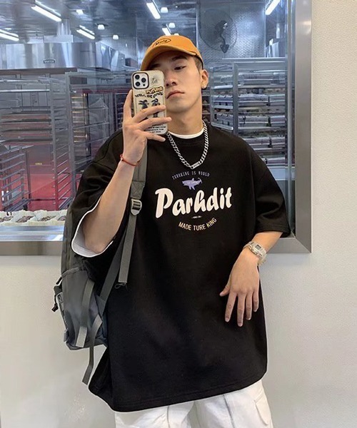 NOWLE（ノウル）の「【NOWLE】ビッグシルエット グラフィック フロント プリント 半袖 Tシャツ（Tシャツ/カットソー・メンズ・ホワイト/ブラック・MEDIUM/LARGE/X-LARGE）」の15枚目の写真